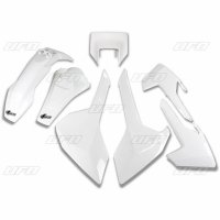 UFO KOMPLET PLASTIKÓW HUSQVARNA TX/TE/FE '17-'18 KOLOR BIAŁY (Z OSŁONĄ LAMPY) 