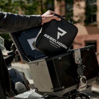 POKROWIEC NA MOTOCYKL REBELHORN COVER II Z MIEJSCEM NA KUFER BLACK/SILVER XL 