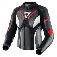 KURTKA SKÓRZANA REBELHORN REBEL LADY BLACK/FLO RED/WHITE D32 