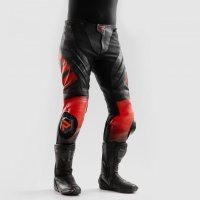 SPODNIE SKÓRZANE REBELHORN INFERNO BLACK/FLUO RED 46 