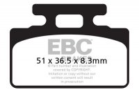 Klocki hamulcowe EBC SFAC151 skuterowe karbonowe (kpl. na 1 tarcze) 