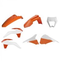 POLISPORT KOMPLET PLASTIKÓW KTM EXC/EXC-F 14-16 (RESTYLING) W ZESTAWIE BŁOTNIK PRZEDNI 17-19 (8574200008) OSŁONA LAMPY PRZEDNIEJ 