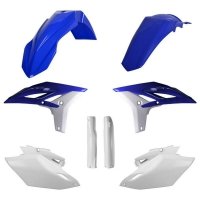 POLISPORT KOMPLET PLASTIKÓW (FULL KIT) YAMAHA WR 450F 12-15 W ZESTAWIE OSŁONY AMORTYZARORÓW (8398200001) KOLOR NIEBIESKO BIAŁY O 