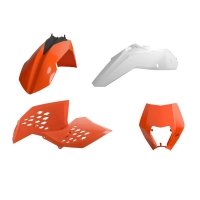 POLISPORT KOMPLET PLASTIKÓW (FULL KIT) KTM EXC/EXC-F 08-11 W ZESTAWIE TABLICA PRZEDNIA (8666700001) I OSŁONY AMORTYZATORÓW (8398 