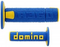 DOMINO MANETKI (GRIPY) OFF ROAD NEW LAMELAR DWUSKŁADNIKOWE KOLOR NIEBIESKI/ŻÓŁTY 