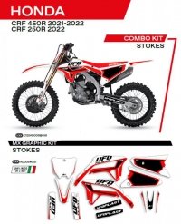 UFO KOMPLET NAKLEJEK (OKLEIN) HONDA CRF 250R 22; CRF 450R 21-22 STOKES KOLOR CZARNY - WYPRZEDAŻ 