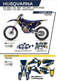 UFO KOMPLET PLASTIKÓW HUKIT622087 PLUS KOMPLET NAKLEJEK (OKLEIN) HUSQVARNA TC 125/250 19-22; FC 250/350/450 19-22 W ZESTAWIE PRZ 