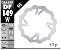 GALFER TARCZA HAMULCOWA TYŁ KAWASAKI KX 250F/X 20-, KX 450F 19- WAVE (250X115X4MM) 