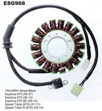 ELECTROSPORT UZWOJENIE ALTERNATORA (STATOR) TRIUMPH Daytona 675 (06-14) , Street Triple 675 (07-11), Street Triple R 675 (09-14) 