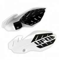 UFO OSŁONY RĄK (HANDBARY) FLAME HUSQVARNA TC/TE 125 14-20, FC 16-20 KOLOR BIAŁY/CZARNY (Z MOCOWANIAMI) 