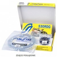 SUNSTAR ZESTAW NAPĘDOWY SUZUKI GSXR 1000 07-08 PLUS ZŁOTY (17/43/112) (DO 1400CC) (SUN51117/SUN1-5500-<br />43/SS530RTG1-112G) - MADE 