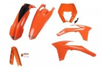 UFO KOMPLET PLASTIKÓW (FULL KIT) Z OSŁONAMI TELESKOPÓW (AMORTYZATORÓW) KTM EXC/EXC-F 12-13 KOLOR POMARAŃCZOWY (KT521E127) 