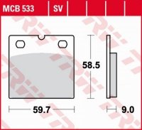 TRW ZF KLOCKI HAMULCOWE KH77 ORGANIC BMW R 80 GS/PD 87-98, R100 GS/PD 86-96 PRZÓD 