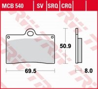 TRW ZF KLOCKI HAMULCOWE KH095 ORGANIC APRILIA RS4 125 11-16, DUCATI MONSTER 600 94-98, KTM DUKE 620 94-98, MOTO GUZZI CALIFORNIA 