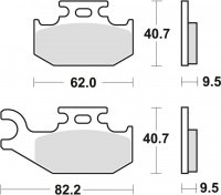 TRW ZF KLOCKI HAMULCOWE KH317 SINTER OFFROAD SUZUKI LTF 500 03-04, YAMAHA YXR 660 04-06 YFM 700 RAPTOR 06-, TYŁ 