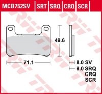 TRW ZF KLOCKI HAMULCOWE KH379 CARBON RACING (WYCZYNOWE) KAWASAKI HP2 18-, ZX10R 08-15, SUZUKI GSXR 600 / 750 04-10, GSXR 1000 04 