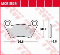 TRW ZF KLOCKI HAMULCOWE KH354 SINTER OFFROAD POLARIS RANGER 700 4X4/6X4/6X6 06-09, RANGER 800 10-12, RANGER 900 11-, GEM 1400 10 