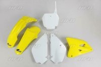 UFO KOMPLET PLASTIKÓW SUZUKI RM 85 00-24 RESTYLING KOLOR OEM 00-15 I 18-20 (BIAŁY/ŻÓŁTY) (SU405KE999) 