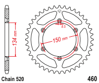 PBR Zębatka Tylna Do Kawasaki KXF 450 (06-20) 45 zębów 
