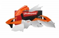POLISPORT KOMPLET PLASTIKÓW KTM SX/SX-F '16-'18 W ZESTAWIE TABLICA PRZEDNIA KOLOR BIAŁY POMARAŃCZOWY OEM 