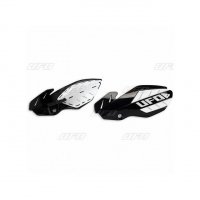 UFO OSŁONY RĄK (HANDBARY) FLAME KAWASAKI KXF 250 '13-'20 , KXF 450 '13-'18 KOLOR CZARNY/BIAŁY (Z MOCOWANIAMI) 