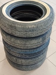 5 szt. opon RADAR 125/80R12 Dimax Classic 62S TL White Wall (30 mm) M+S - używane(pr z białym pasem)