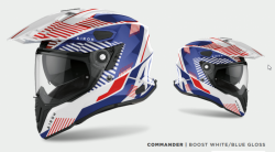 KASK AIROH COMMANDER BOOST WHITE/BLUE GLOSS S