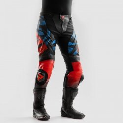 SPODNIE SKÓRZANE REBELHORN INFERNO BLACK/BLUE/WHITE/RED 60