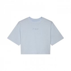 T-SHIRT FOX LADY WORDMARK OS CROP PALE BLUE M