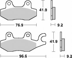 SBS KLOCKI HAMULCOWE KH197 STREET STANDART CERAMIC DAELIM SV 125 11-15, HONDA NS-1 75 92-00, KEEWAY PARTNER 100 06-10, KYMCO AGI