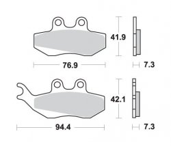 SBS KLOCKI HAMULCOWE KH194 STREET STANDART CERAMIC KOLOR CZARNY DEDYKOWANY DO YAMAHA DT50 PIAGGIO VESPA 125 APRILIA RX 90 120HF