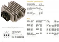 DZE REGULATOR NAPIĘCIA KAWASAKI KLF110/185/220/250 BAYOU (OEM-21066-1052)