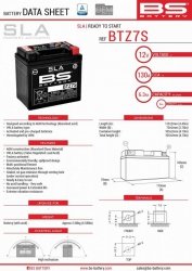 BS AKUMULATOR BTZ7S (FA) (YTZ7S) 12V 6AH 112X69X103 BEZOBSŁUGOWY - ZALANY (130A) (300635) (8)