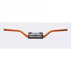 RENTHAL KIEROWNICA 1,1/8 CALA (28,6MM) MX FATBAR HANDLEBAR ORANGE HONDA CR/CRF, KAWASAKI KX/KXF KOLOR POMARAŃCZOWY Z GĄBKĄ