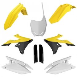 POLISPORT KOMPLET PLASTIKÓW (FULL KIT) SUZUKI RMZ 250 19-24; RMZ 450 18-24 W ZESTAWIE TABLICA PRZEDNIA (8666100002) I OSŁONY AMO