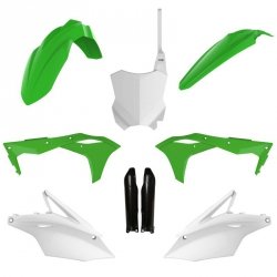 POLISPORT KOMPLET PLASTIKÓW (FULL KIT) KAWASAKI KXF 250 17-20 W ZESTAWIE TABLICA PRZEDNIA (8665900002) I OSŁONY AMORTYZARORÓW (8