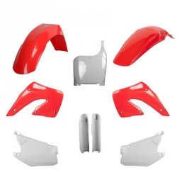 POLISPORT KOMPLET PLASTIKÓW (FULL KIT) HONDA CR 125 00-01; CR 250 00-01 W ZESTAWIE TABLICA PRZEDNIA (8657000001) I OSŁONY AMORTY