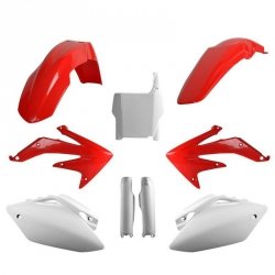 POLISPORT KOMPLET PLASTIKÓW (FULL KIT) HONDA CRF 450R 05-06 W ZESTAWIE TABLICA PRZEDNIA (8661900001) I OSŁONY AMORTYZARORÓW (835