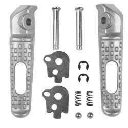 BIKETEC PARTS ZESTAW PODNÓŻKÓW (PODNÓŻKI) PASAŻERA KOMPLETNY Z MOCOWANIAMI HONDA CBR 600RR / CBR 1000RR 03-14 KOLOR SREBRNY