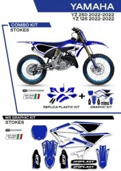 UFO KOMPLET PLASTIKÓW YAKIT324999 PLUS KOMPLET NAKLEJEK (OKLEIN) YAMAHA YZ 125/250 22 W ZESTAWIE PRZEDNIA TABLICA (YA04860) ORAZ