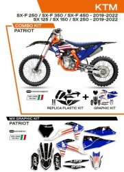 UFO KOMPLET PLASTIKÓW KTKIT522001 PLUS KOMPLET NAKLEJEK (OKLEIN) KTM SX/SXF 125/150/250/350/450 19-22 W ZESTAWIE PRZEDNIA TABLIC