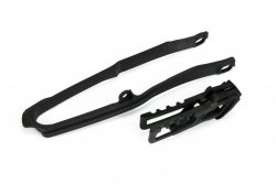 UFO KOMPLET ŚLIZG + PROWADNICA ŁAŃCUCHA HONDA CRF 250R/RX 18-21, CRF 450R/RX 17-18, KOLOR CZARNY