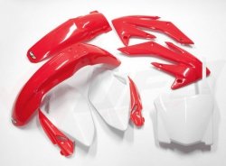 UFO KOMPLET PLASTIKÓW HONDA CRF 250R 08-09 KOLOR OEM 08 (CZERWONY/BIAŁY) (HO112E999)