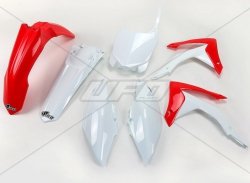 UFO KOMPLET PLASTIKÓW HONDA CRF 450R 13-16, CRF 250R 14-17 KOLOR OEM (CZERWONY/BIAŁY) (HO116E999)