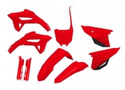 UFO KOMPLET PLASTIKÓW (FULL KIT) Z OSŁONAMI TELESKOPÓW (AMORTYZATORÓW) HONDA CRF 250 R 22-24, CRF 450 R 21-24 KOLOR OEM CZERWONY