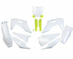 UFO KOMPLET PLASTIKÓW (FULL KIT) Z OSŁONAMI TELESKOPÓW (AMORTYZATORÓW) HUSQVARNA TC 125/250 19-22, FC 250/350/450 19-22 KOLOR OE
