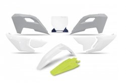 UFO KOMPLET PLASTIKÓW HUSQVARNA TC 125 / 250 23-24, FC 250 / 350 / 450 23-24, FX 350 / 450 23-24, TX 300 24, KOLOR OEM BIAŁY ŻÓŁ