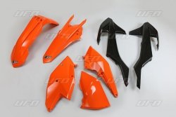 UFO KOMPLET PLASTIKÓW KTM EXC/EXC-F TPI 17-19, KOLOR OEM 17 I 19 OEM (POMARAŃCZOWY/CZARNY) (KT518E999)