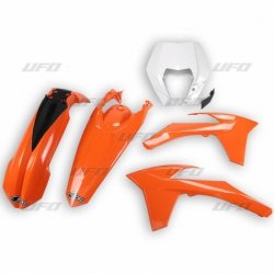UFO KOMPLET PLASTIKÓW KTM EXC/EXCF 12-13 KOLOR OEM (POMARAŃCZOWY/BIAŁY) (KT521E999)