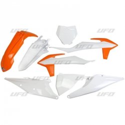 UFO KOMPLET PLASTIKÓW KTM SX 125/150/250 19-22, SXF (SX-F) 250/350/450 19-22 KOLOR OEM (POMARAŃCZOWY/BIAŁY) (KT522E999)